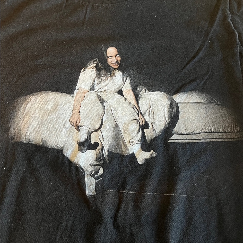 Billie Eilish When We All Fall Asleep Graphic TShirt Black Size Small